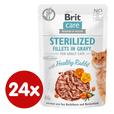 Care Cat Sterilized Fillets in Gravy with Healthy Rabbit 24x85 g