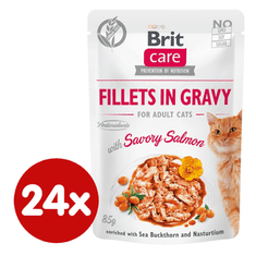 Brit Care Cat Fillets in Gravy with Savory Salmon 24x85 g