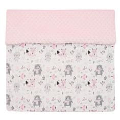 NEW BABY Baba takaró töltelékkel Új baba mackók rózsaszín 80x102 cm
