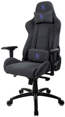 Arozzi Verona Signature Soft Fabric, fekete/kék (VERONA-SIG-SFB-BL) görgős gamer szék állítható háttámla karfák