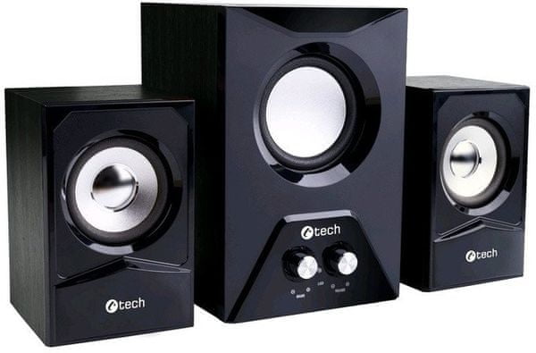 C-Tech hangszórók SPK-223 2.1, fekete (SPK-223) 2.1 készlet, teljesítmény 15 W, 3,5 mm jack