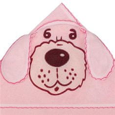 Baba frottír törölköző 80x80 kutyus rózsaszínű