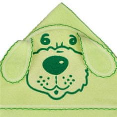 Baba frottír törölköző kutya 100x100 zöld
