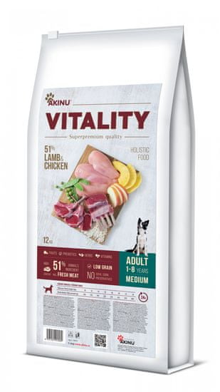 Akinu VITALITY dog adult medium lamb & chicken, 12 kg