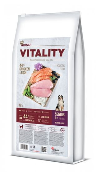 Akinu VITALITY dog senior medium/large chicken & fish, 12 kg