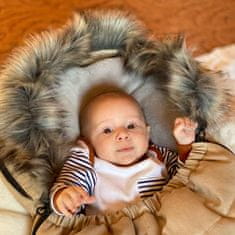 NEW BABY Új baba baba gyapjú szőrme bundával sötétszürke