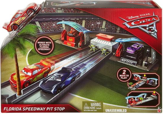 Mattel Cars 3 Florida Speedway Pit Stop játékkészlet
