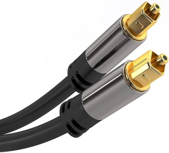 PremiumCord Toslink M/M kábel, OD: 6 mm, Gold design, 2m, kjtos6-2