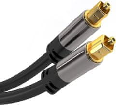 PremiumCord Toslink M/M kábel, OD: 6 mm, Gold design, 3m, kjtos6-3