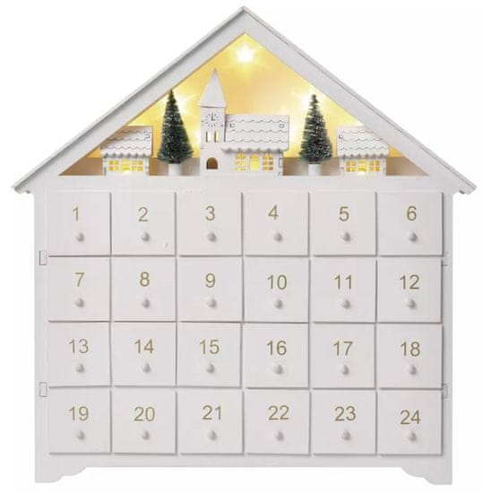 EMOS LED adventi naptár, 33x35 cm, 2x AA, beltéri, meleg fehér B