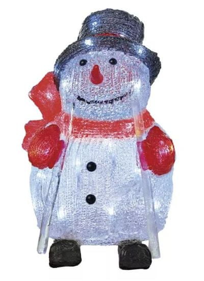 EMOS LED karácsonyi hóember, 28 cm, hidegfehér, időzítő