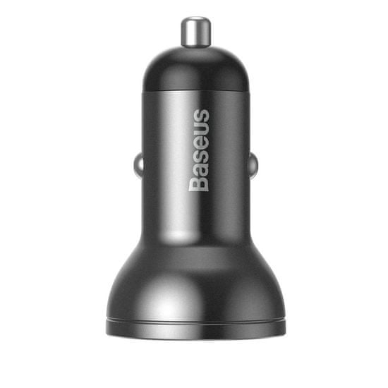 BASEUS Digital Display 2x USB autós töltő 4.8A, szürke