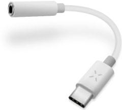 FIXED Rögzített FIXED LINK átalakító fejhallgató csatlakoztatásához USB-C-ről 3,5 mm-es jackre DAC chippel, fehér, FIXL-CJD-WH