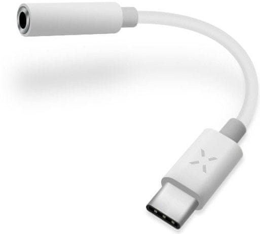 FIXED Rögzített FIXED LINK átalakító fejhallgató csatlakoztatásához USB-C-ről 3,5 mm-es jackre DAC chippel, fehér, FIXL-CJD-WH