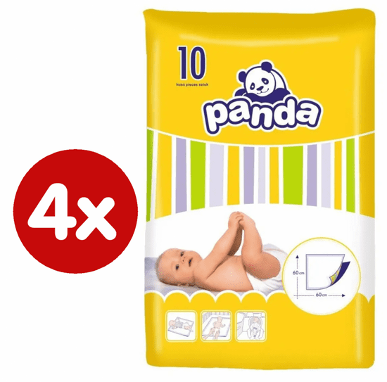 Panda Eldobható pelenkázóalátét - 4x10 db