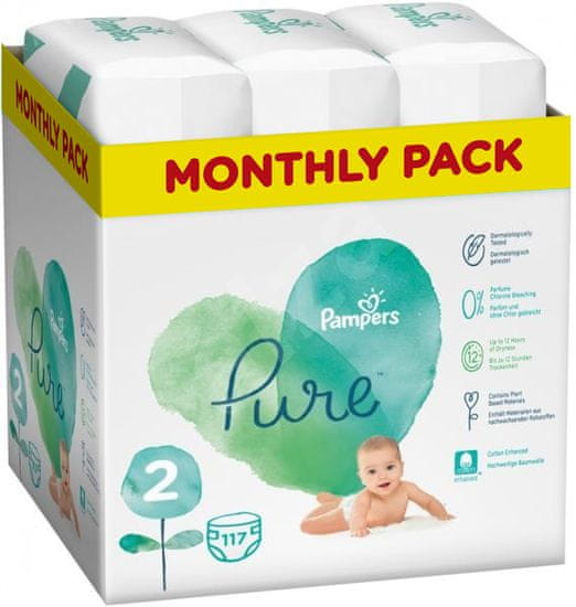 Pampers Pure Protection 2 (4-8 kg) 117 db (3x39 db)