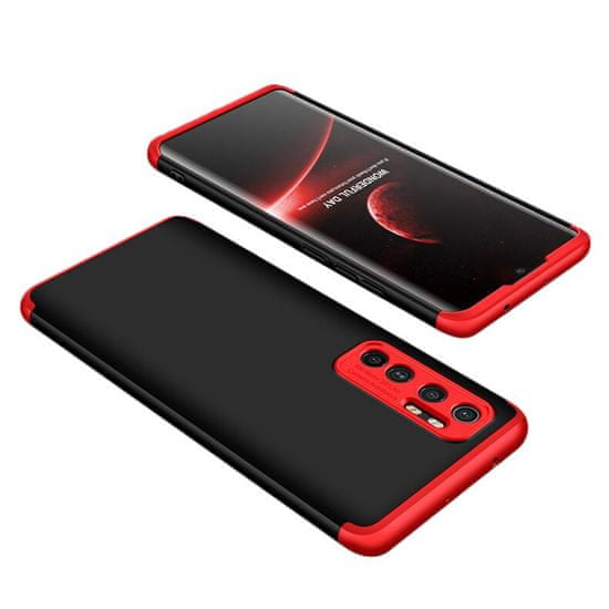 GKK 360 Full Body műanyag tok Xiaomi Mi 10 Lite, fekete/piros