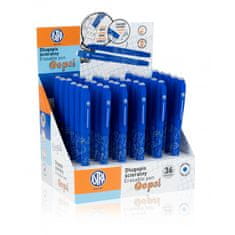 Astra OOPS! gumírozott toll, 0,6mm, kék, két radír, tolltartó, 201319001