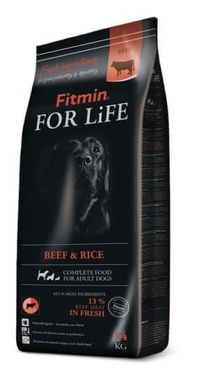 Fitmin dog For Life Beef & Rice, 14 kg