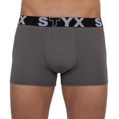 Styx 3PACK Nagyméretű sötét szürke férfi boxeralsó sport gumi (R10636363) - méret XXXL
