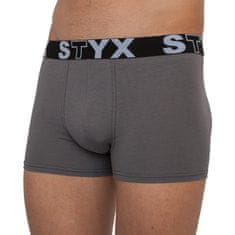 Styx 3PACK Nagyméretű sötét szürke férfi boxeralsó sport gumi (R10636363) - méret XXXL