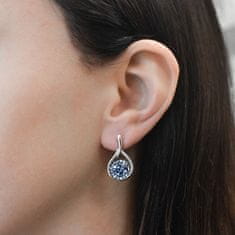 Evolution Group Időtlen ezüst fülbevaló Swarovski kristályokkal 31305.3 Blue Style