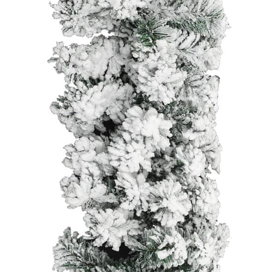 shumee zöld PVC karácsonyi füzér pelyhes hóval 10 m