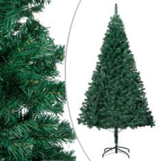 Vidaxl zöld PVC megvilágított műkarácsonyfa gömb szettel 120 cm 3077620
