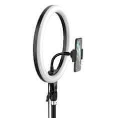 BASEUS Photo Ring Selfie LED szelfi lámpa, körfény 12" + magas állvány, fekete
