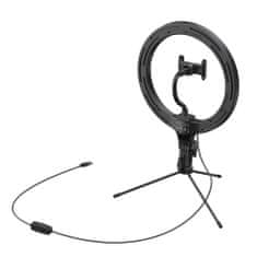 BASEUS Photo Ring Selfie LED szelfi lámpa, gyűrű 10" + mini asztali állvány, fekete