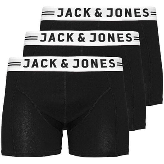 Jack&Jones 3 PACK - férfi boxeralsó SENSE 12081832 Black