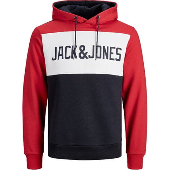 Jack&Jones JJELOGO 12172344 Tango Red férfi pulóver