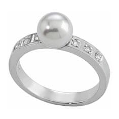 Ezüst gyűrű gyöngyvel és kövekkel 12563.01.2.913.010.1 (Kerület 55 mm)
