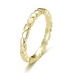 Beneto Aranyozott ezüst gyűrű szívvel AGG344-GOLD (Kerület 50 mm)
