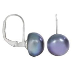 JwL Luxury Pearls Fülbevaló fémes kék igazgyönggyel JL0057