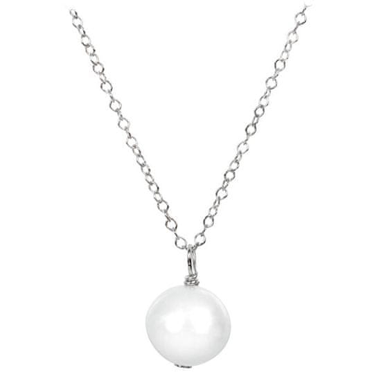 JwL Luxury Pearls Eredeti fehér gyöngy ezüst láncon JL0087 (lánc, medál)