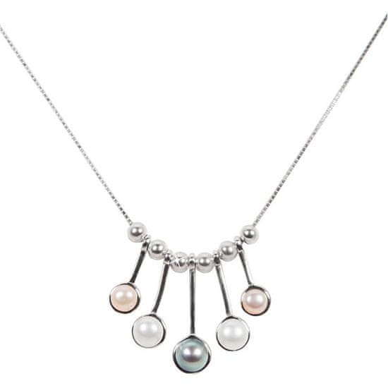 JwL Luxury Pearls Gyengéd ezüst nyaklánc igazgyöngyökkel JL0459 (lánc, medál)