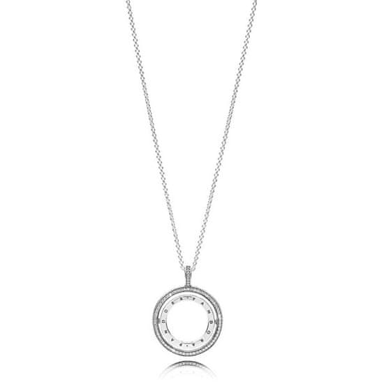 Pandora Luxus ezüst nyaklánc kétoldalas medállal 397410CZ-60 (lánc, medál)