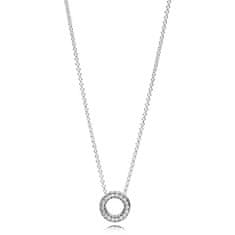 Pandora Ezüst nyaklánc csillogó medállal 397436CZ-45 (lánc, medál)