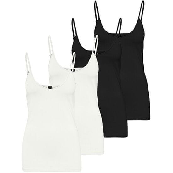 Vero Moda 4 PACK - női trikó VMMAXI 10247491 Bright White,Black