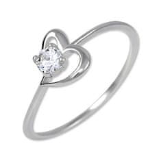 Brilio Silver Ezüst eljegyzési gyűrű kristállyal Szív 426 001 00535 04 (Kerület 55 mm)