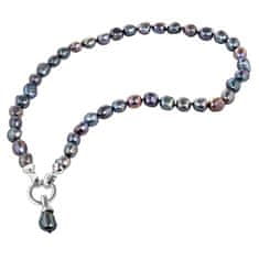 JwL Luxury Pearls Eredeti metál kék igazgyöngy nyaklánc JL0561
