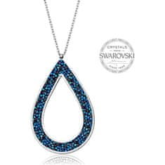 Levien Gyönyörű nyaklánc kristályokkal SS Rocks Pear 49 bermuda blue