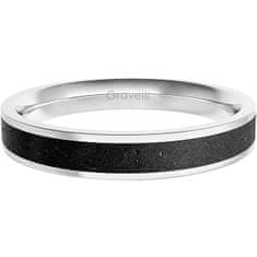 Gravelli Fúziós vékony acél / antracit gyűrű GJRWSSA101-gyel (Kerület 53 mm)