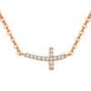 Beneto Rózsaszín aranyozott ezüst kereszt nyaklánc AGS546/47-ROSE