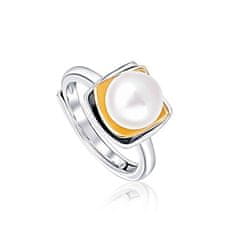 JwL Luxury Pearls Bicolor ezüst gyűrű igazgyönggyel JL0623