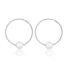 JwL Luxury Pearls Karika ezüst fülbevaló fehér igazgyönggyel JL0633