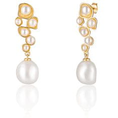 JwL Luxury Pearls Aranyozott gyöngy fülbevaló JL0655