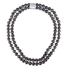 JwL Luxury Pearls Dupla nyaklánc valódi fekete gyöngyből JL0657