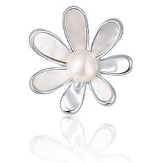 JwL Luxury Pearls Gyöngy bross 2 az 1 - ben fehér igazgyönggyel és kristállyal JL0660
